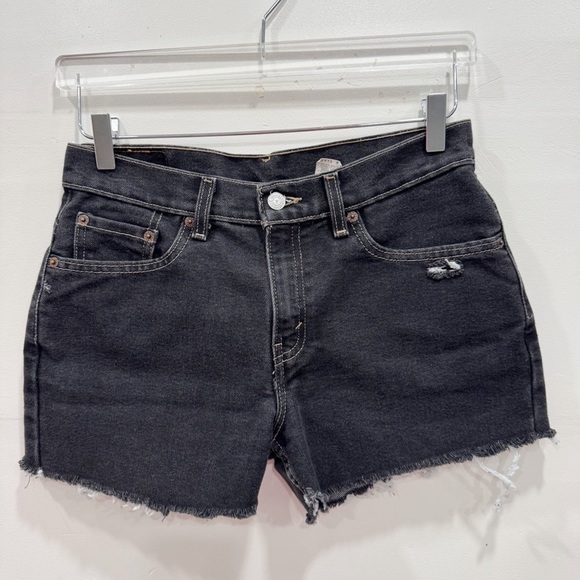 Vintage Levi’s Cutoff 515 Shorts Washed Black Cotton Lower Rise - Picture 1 of 6